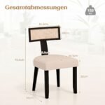 Valgomojo kėdė su rotango atlošu ir paminkštinta sėdyne (Juoda) – Paveikslėlis 5