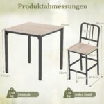 Valgomojo komplektas: prekystalio aukščio stalas ir 4 baro kėdės (Pilka) – Paveikslėlis 2