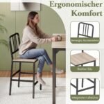 Valgomojo komplektas: prekystalio aukščio stalas ir 4 baro kėdės (Pilka) – Paveikslėlis 4