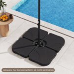 Vandeniu ar smėliu pildomas sodo skėčio pagrindas (Juoda) – Paveikslėlis 3