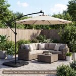 Vandeniu ar smėliu pildomas sodo skėčio pagrindas (Juoda) – Paveikslėlis 4