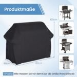 Vandeniui atsparus ir patvarus lauko griliaus apsauginis uždangalas (Juoda) – Paveikslėlis 2