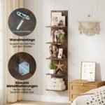 Vertikali penkiaaukštė sieninė lentyna (Kaimiška ruda) – Paveikslėlis 4