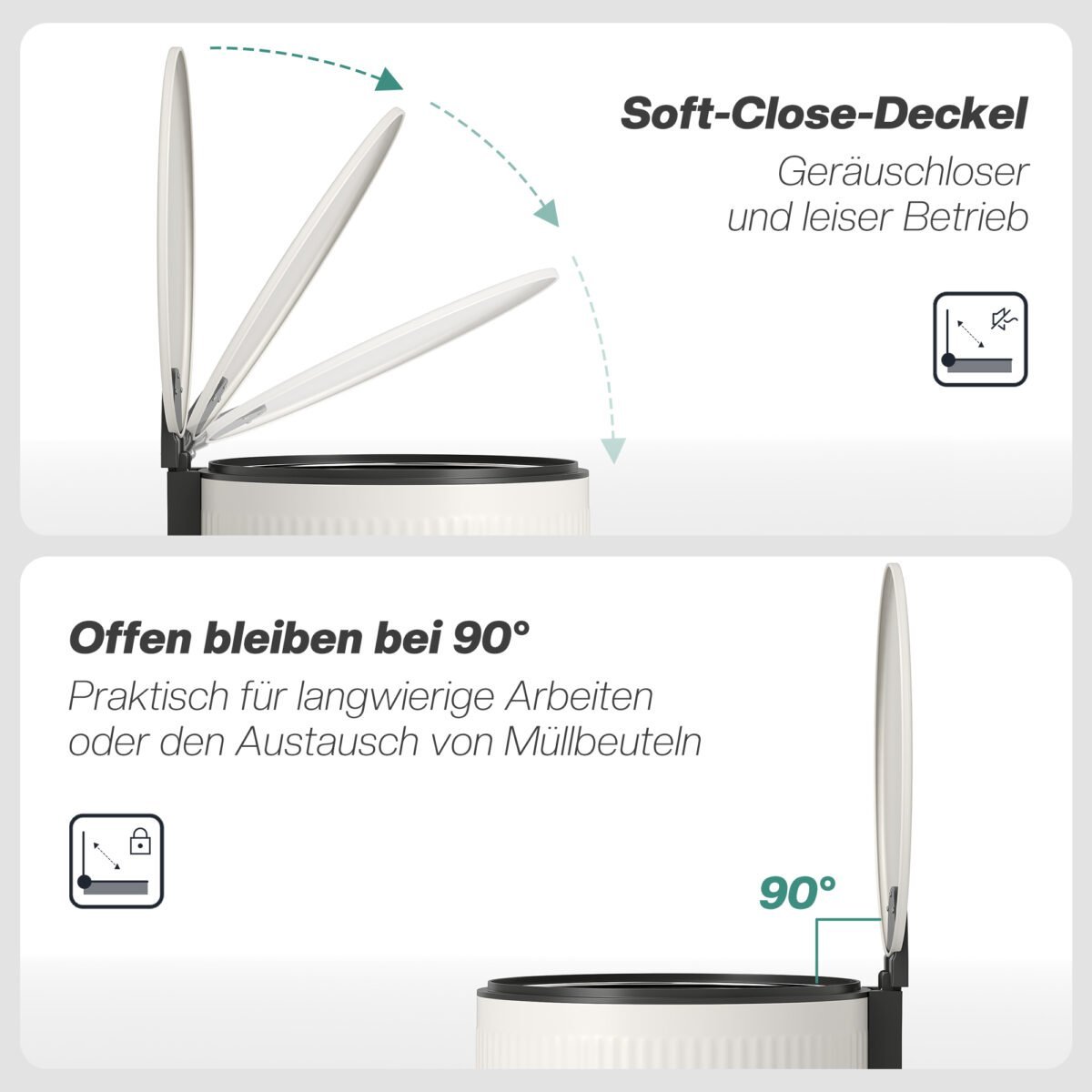 Virtuvės šiukšliadėžė 30 l, pedalinė, švelniu uždarymu – Paveikslėlis 5