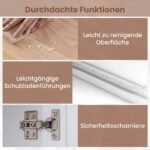 Virtuvinė sala-vežimėlis su išskleidžiamu stalviršiu ir ratukais (Balta)