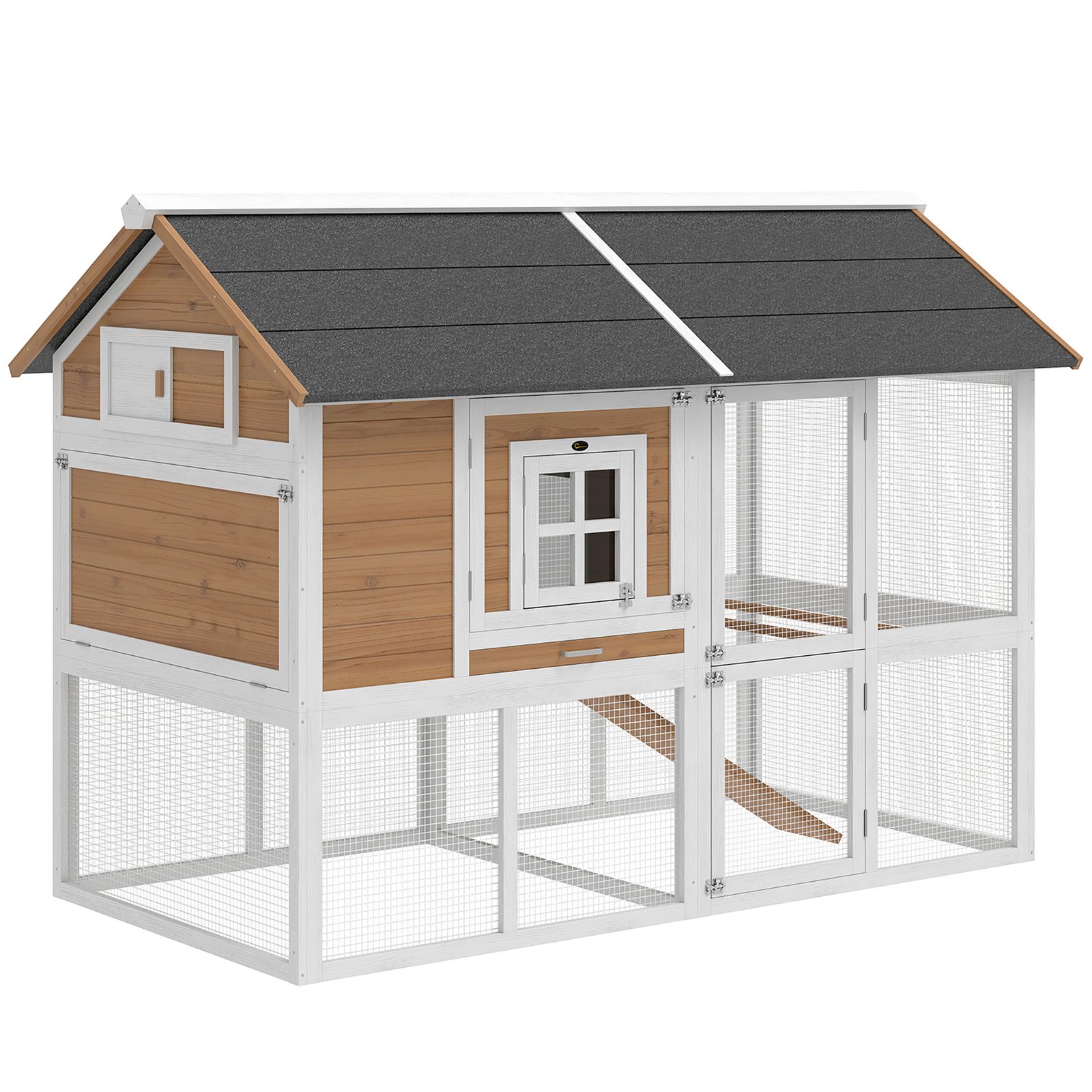 Vištidė 4 vištoms su išbėgimo zona ir ištraukiamu dugnu