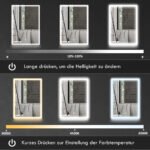 Vonios veidrodinė spintelė su reguliuojamu LED apšvietimu ir nurasojančia funkcija 50x70 cm – Paveikslėlis 5