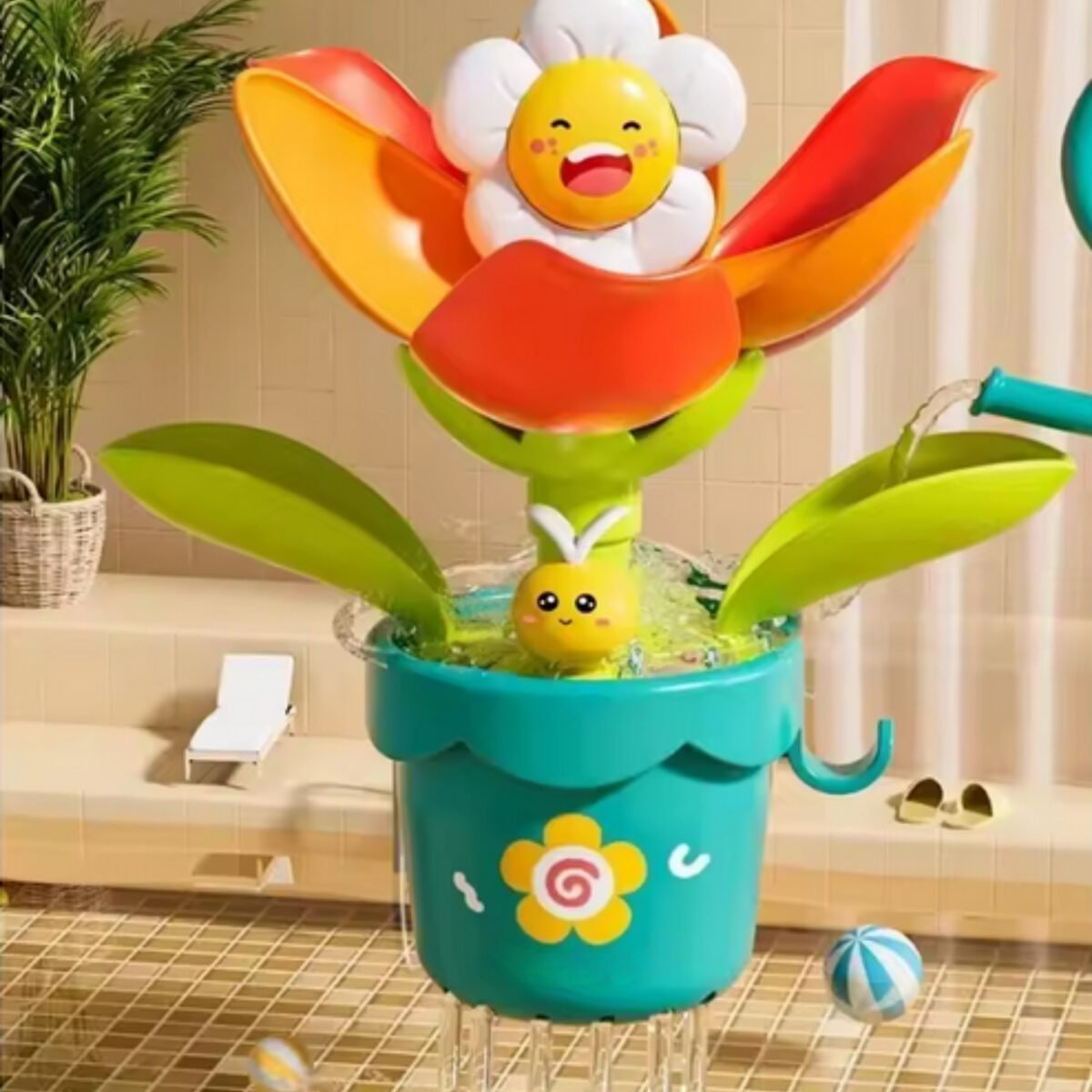 Vonios žaislas žydinti gėlė su laistytuvu – Paveikslėlis 4