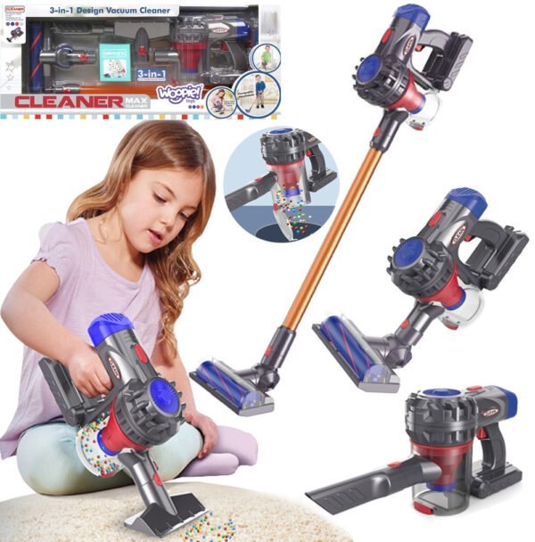 Žaislinis siurbiantis dulkių siurblys 3 viename su antgaliais