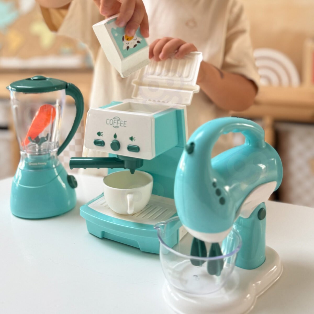 Žaislinių virtuvės prietaisų rinkinys 3in1 su šviesos ir garso efektais – Paveikslėlis 3