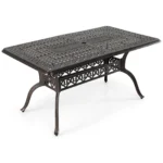 Aliuminio lydinio lauko stalas su skėčio anga (Bronzinė)