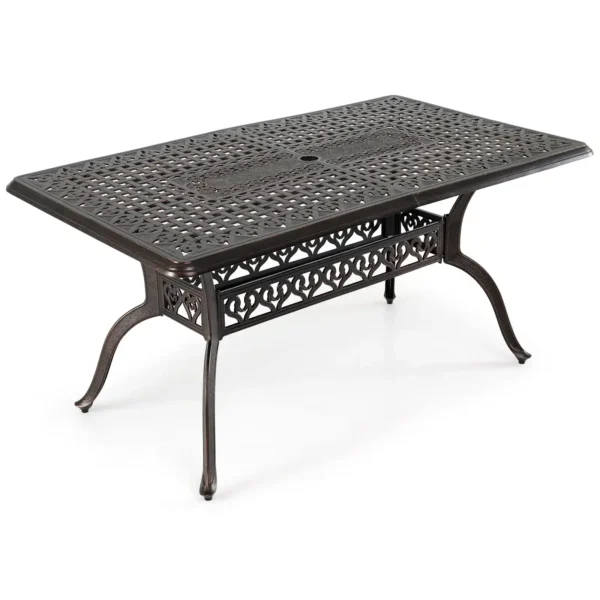 Aliuminio lydinio lauko stalas su skėčio anga (Bronzinė)