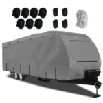 Apsauginis kemperio uždangalas su daugiasluoksniu kvėpuojančiu audiniu 493 x 260 cm (Pilka)