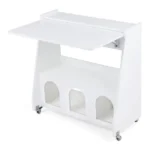 Atlenkiamas stalas su integruota saugykla (Balta)