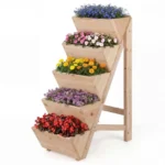 Daugiaaukštė medinė pakelta lysvė su trikampiu pagrindu (Natūrali)