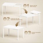 Išskleidžiamas valgomojo stalas, 80-120 cm, 4-6 asmenims – Paveikslėlis 6