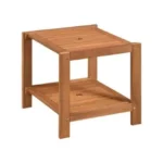 Kompaktiškas lauko staliukas su skėčio anga ir dviem lentynomis (Natūrali)