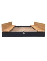 Medinė smėlio dėžė su suoliukais XXL 150x150, antracito