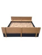 Medinė smėlio dėžė su suoliukais XXL 150x150, antracito