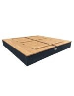 Medinė smėlio dėžė su suoliukais XXL 150x150, antracito