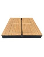 Medinė smėlio dėžė su suoliukais XXL 150x150, antracito