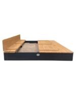 Medinė smėlio dėžė su suoliukais XXL 150x150, antracito