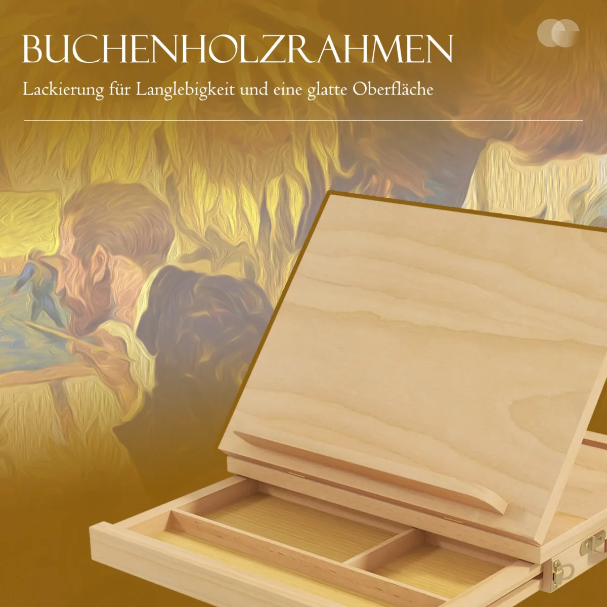 Medinis stalinis molbertas su reguliuojamu kampu ir stalčiumi – Paveikslėlis 9