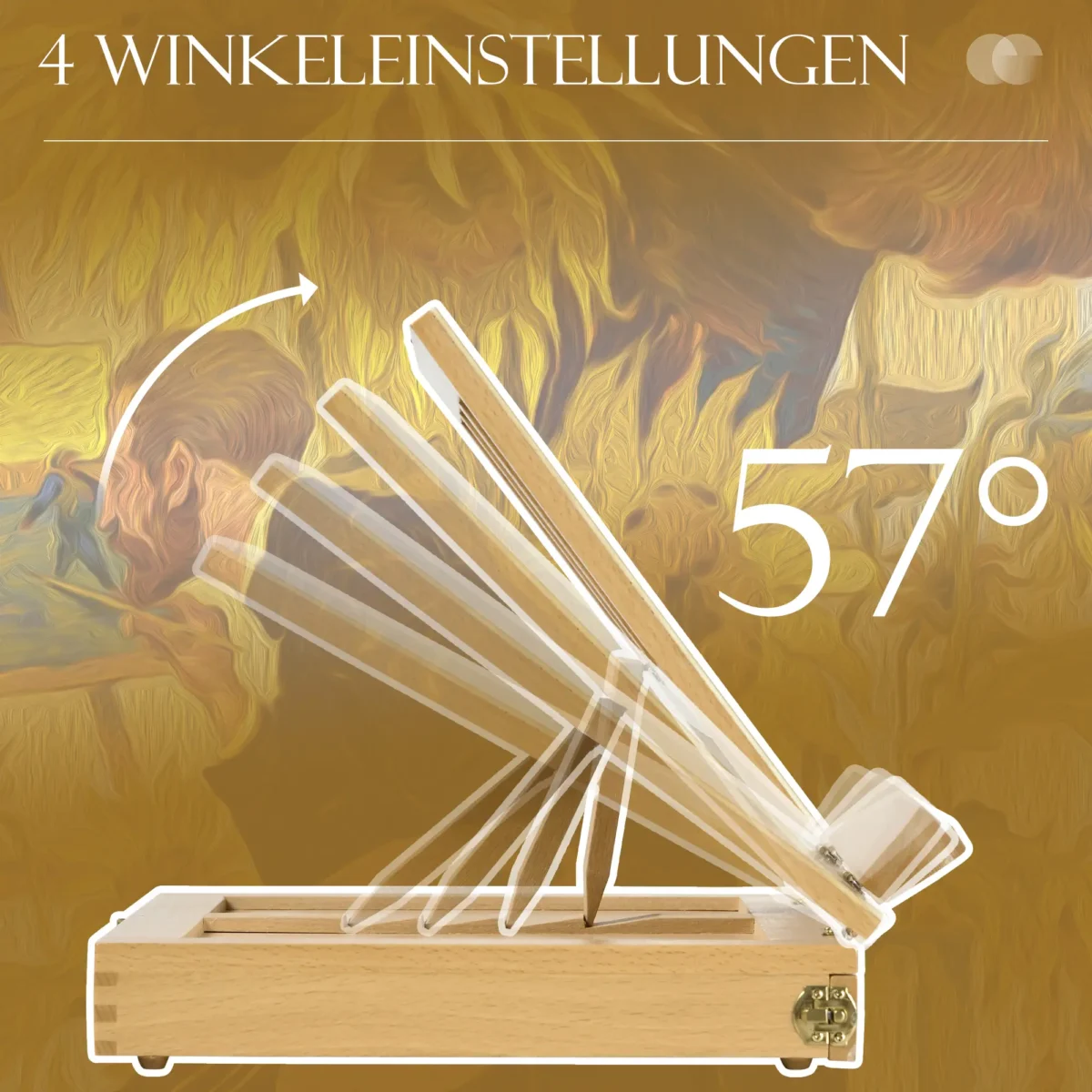 Medinis stalinis molbertas su reguliuojamu kampu ir stalčiumi – Paveikslėlis 8