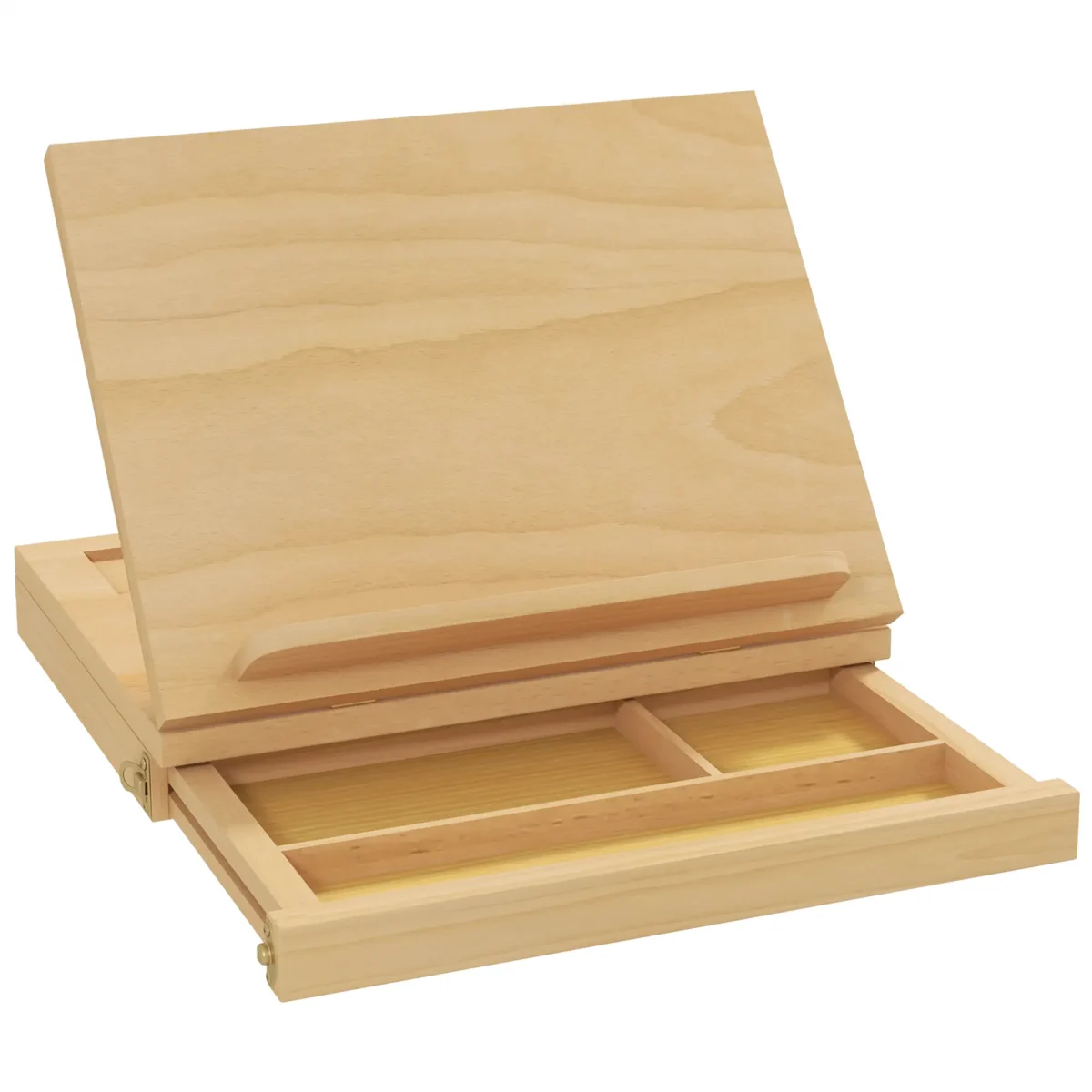 Medinis stalinis molbertas su reguliuojamu kampu ir stalčiumi – Paveikslėlis 2