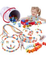 Medinių karoliukų vėrimo rinkinys, 96 dalys