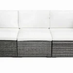 Modulinis 3 dalių lauko sofos komplektas iš PE ratano (Balta)
