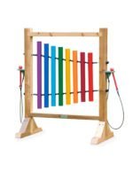 Muzikinė lauko lenta su vaivorykštiniais strypais