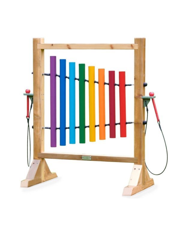 Muzikinė lauko lenta su vaivorykštiniais strypais