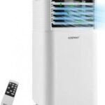 Nešiojamas oro kondicionierius 9000 BTU vėsinantis ir drėgmę šalinantis (Balta)