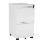 Rakinama mobili aktų spintelė su 2 stalčiais ir kabamaisiais registrais (Balta)