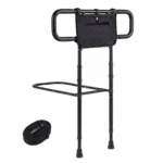 Reguliuojamas sulankstomas lovos turėklas senjorams ir neįgaliesiems su daiktadėže (Juoda)