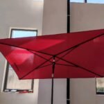 Stačiakampis lauko skėtis su reguliuojamu pasvirimo kampu ir nešiojimo krepšiu (Pilka)