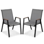 Sodo kėdės su orui pralaidžiu Teslin audiniu 2 vnt (Pilka)