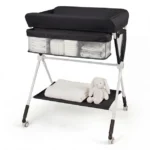 Kūdikio vystymo stalas su 3 aukščio reguliavimo lygiais (Juoda)