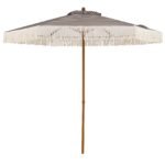 Terasos skėtis su kutais 2 metrų skersmens (Pilka)