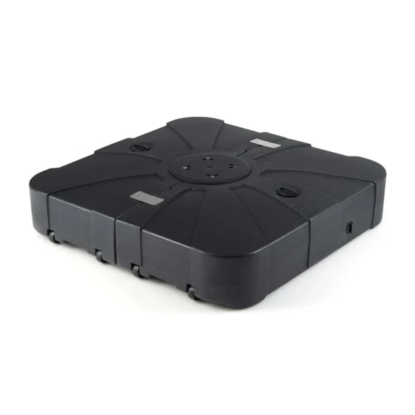 Užpildomas kvadratinis skėčio stovas su ratukais iš HDPE (Juoda)