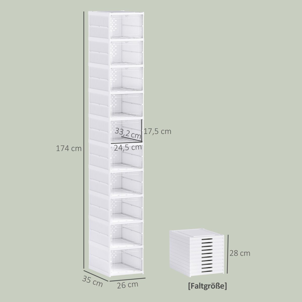 10 pakopų sulankstoma batų lentyna – Paveikslėlis 3