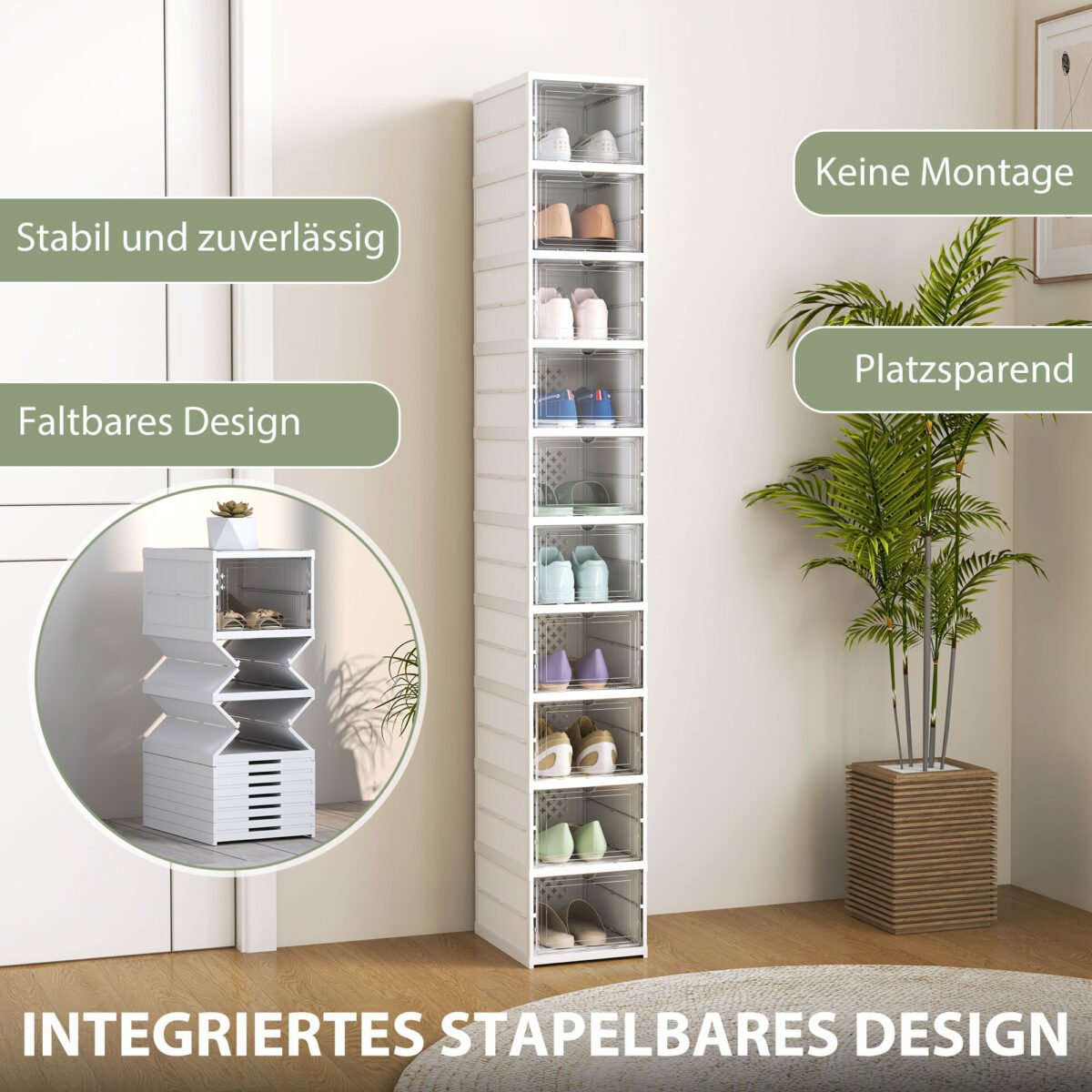 10 pakopų sulankstoma batų lentyna – Paveikslėlis 4