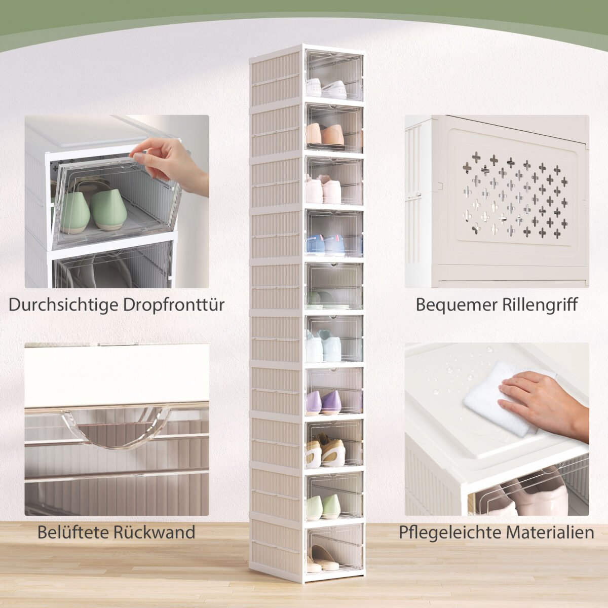 10 pakopų sulankstoma batų lentyna – Paveikslėlis 5