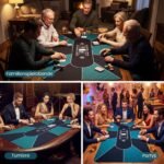 10 žaidėjų neslystantis ir vandeniui atsparus pokerio kilimėlis (Žalia)