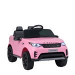 12V Land Rover licencijuotas elektromobilis vaikams su amortizacija (Rožinė)