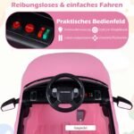 Land Rover licencijuotas elektromobilis vaikams su amortizacija 12V (Rožinė) – Paveikslėlis 5