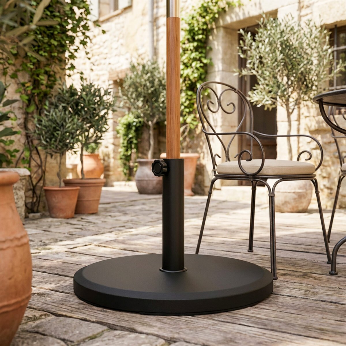 13 kg cementinis skėčio stovas, pritaikytas įvairaus skersmens kotams – Paveikslėlis 8