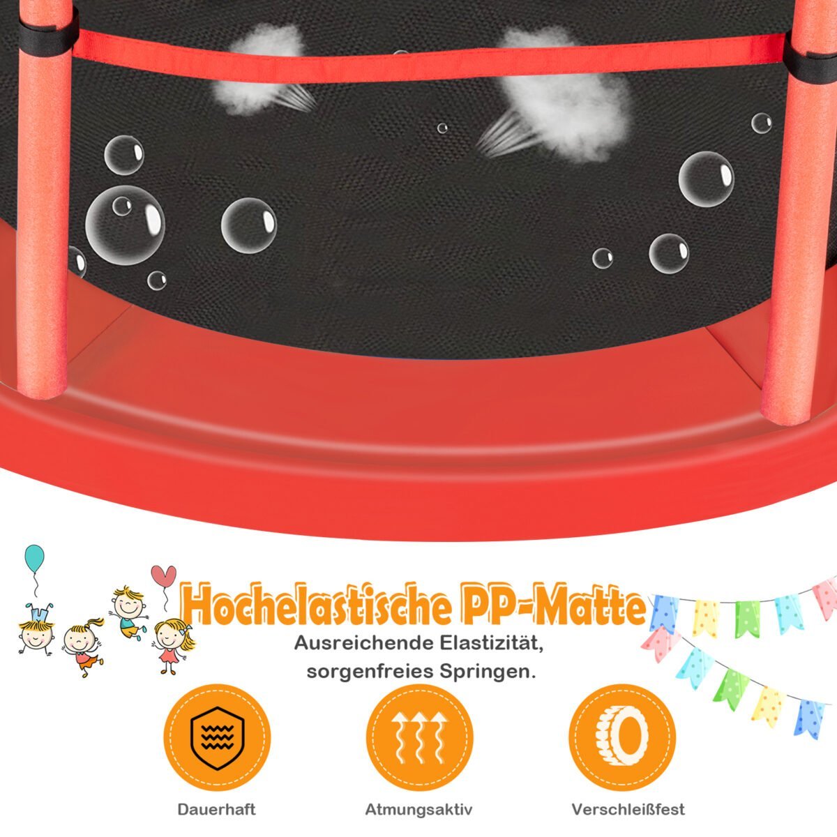 165 cm skersmens batutas su apsauginiu tinklu (Raudona) – Paveikslėlis 4