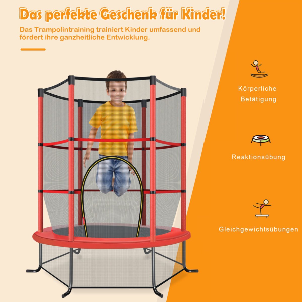 165 cm skersmens batutas su apsauginiu tinklu (Raudona) – Paveikslėlis 5